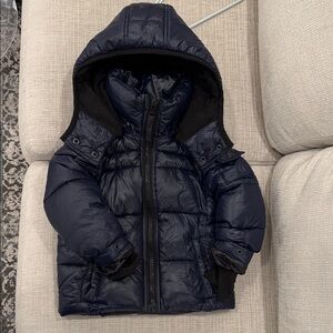 S13 Toddler Boys Navy Hooded Puffer Jacket
